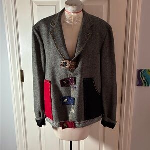 Vintage Cristina Ffrench Patchwork upcycled Blazer